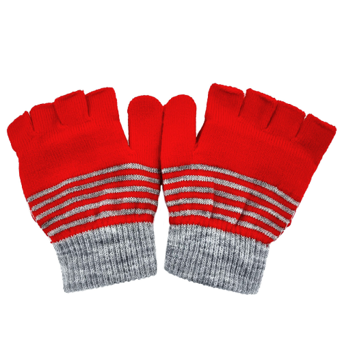 Guantes Ajustables Rojos con Muñecos de Nieve