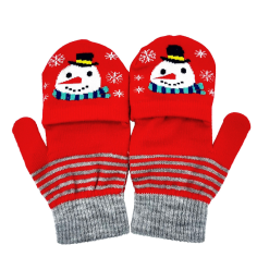 Guantes Ajustables Rojos con Muñecos de Nieve