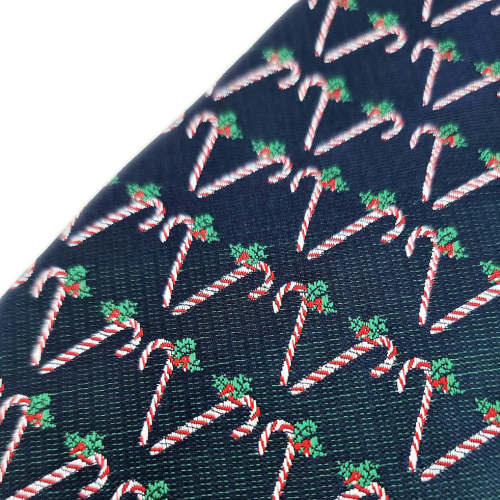 Corbata Navideña Azul con Bastones de Caramelo