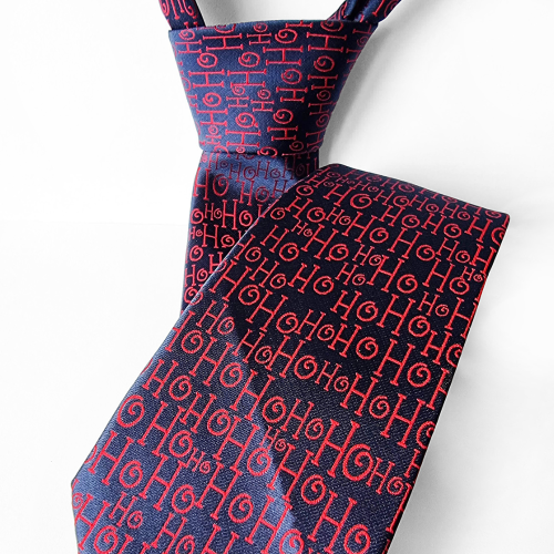 Corbata Navideña Azul con Texto Rojo