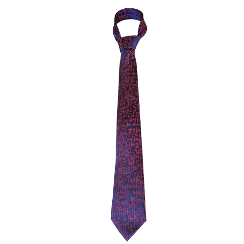 Corbata Navideña Azul con Texto Rojo