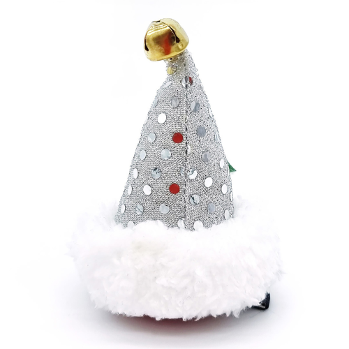 Horquilla Navideña Plata Gorro de Papá Noel