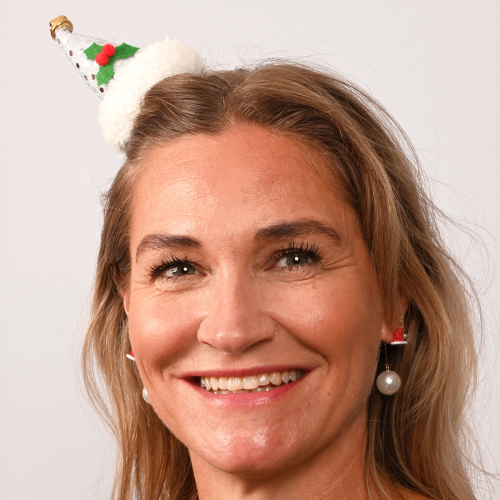 Horquilla Navideña Plata Gorro de Papá Noel