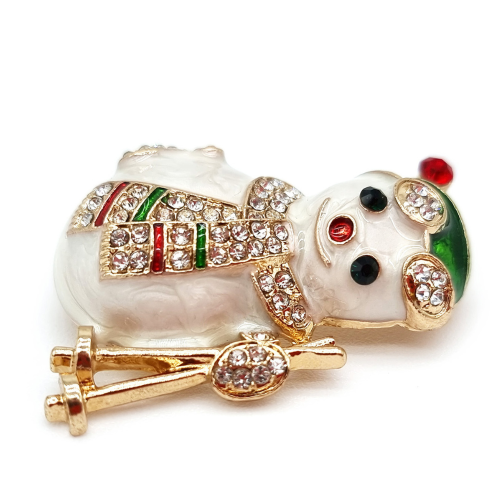 Weihnachts-Brosche „Schneemann“