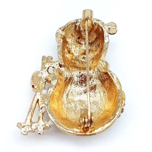 Weihnachts-Brosche „Schneemann“