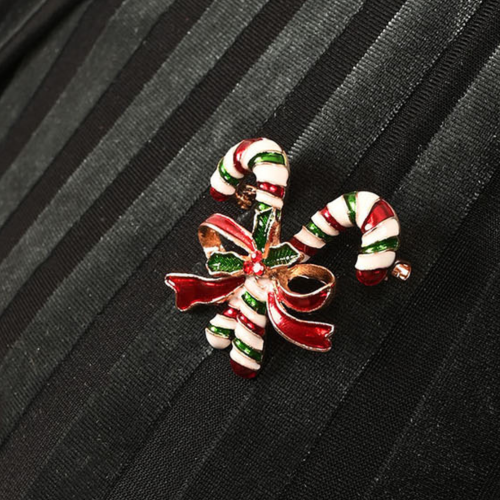 Weihnachts-Brosche „Zuckerstange“