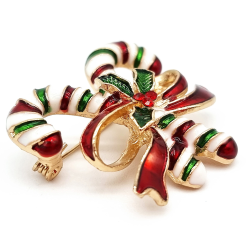 Weihnachts-Brosche „Zuckerstange“