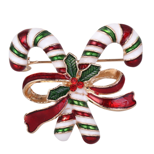 Weihnachts-Brosche „Zuckerstange“