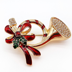 Broche Navideño Trompeta Festiva