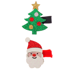 Horquillas Navideñas Árbol de Navidad y Papá Noel
