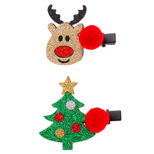 Horquillas Navideñas Reno Rudolph y Árbol de Navidad