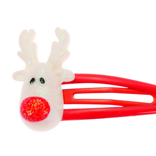 Horquillas Navideñas Reno Rudolph y Bastón de Caramelo