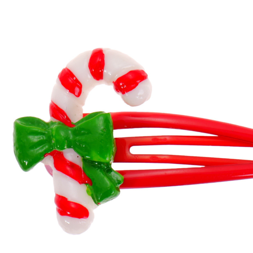 Horquillas Navideñas Reno Rudolph y Bastón de Caramelo