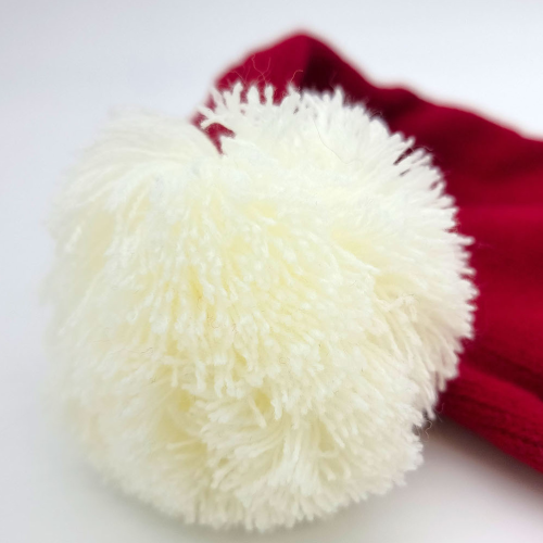 Gorro Navideño de Bebé de Punto Rojo