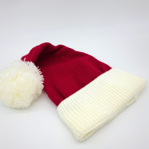 Gorro Navideño de Bebé de Punto Rojo