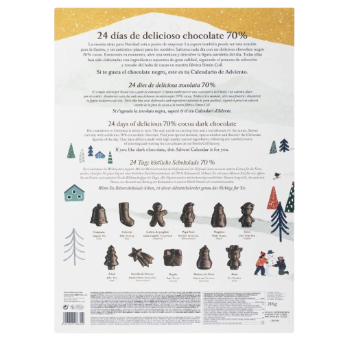Calendario de Adviento Figuras 3D Chocolate Negro