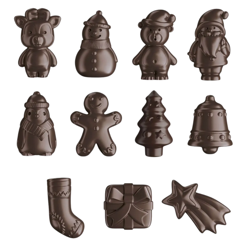 Calendario de Adviento Figuras 3D Chocolate Negro