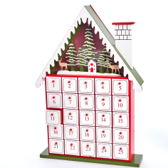 Calendario de Adviento de Madera con Cajones Rellenables