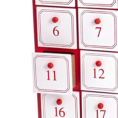 Calendario de Adviento de Madera con Cajones Rellenables