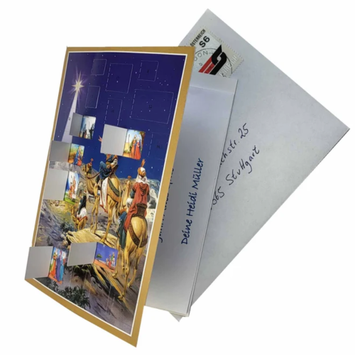 Calendario de Adviento de postal  "Los Reyes Magos"