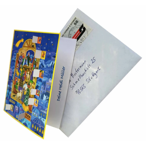 Calendario de Adviento de postal "Navidad en Belén"