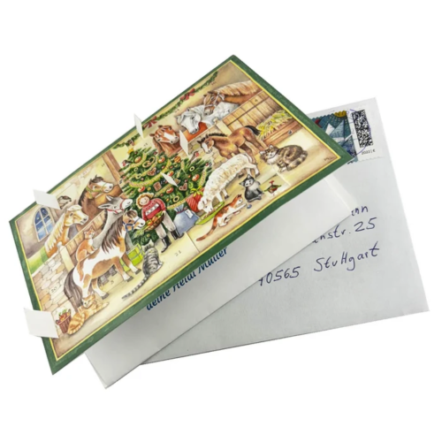 Calendario de Adviento de postal "El Establo"