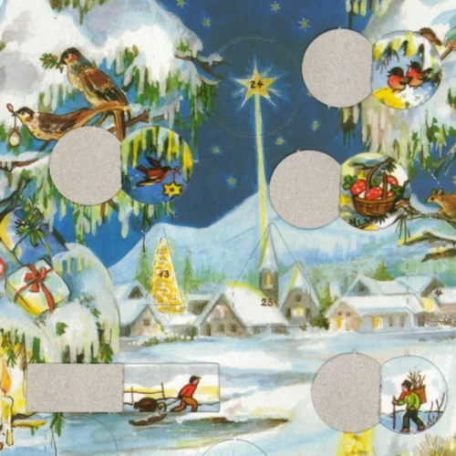 Calendario de Adviento A4 Pueblo invernal