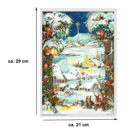 Calendario de Adviento A4 Pueblo invernal