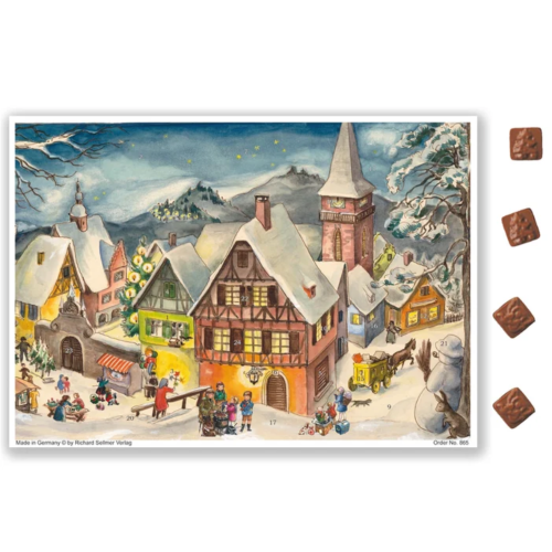 Calendario de Adviento de chocolate "Pueblo nevado"