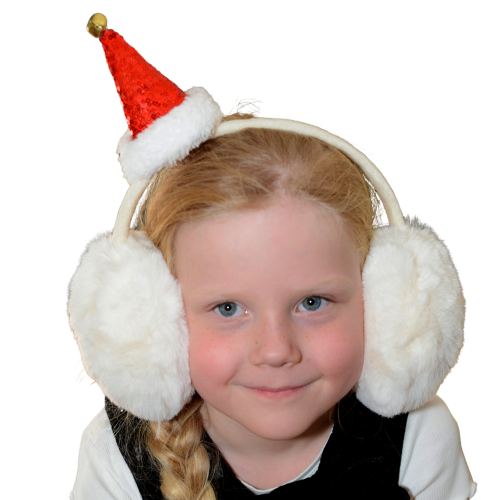 Orejeras Blancas con Gorro de Papá Noel