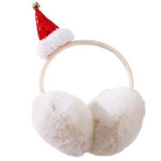 Orejeras Blancas con Gorro de Papá Noel