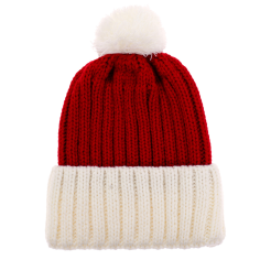 Gorro tipo beanie de Santa: rojo con borde blanco