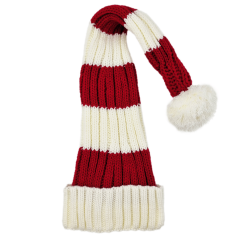 Gorro de Papá Noel: punto grueso a rayas rojas y blancas