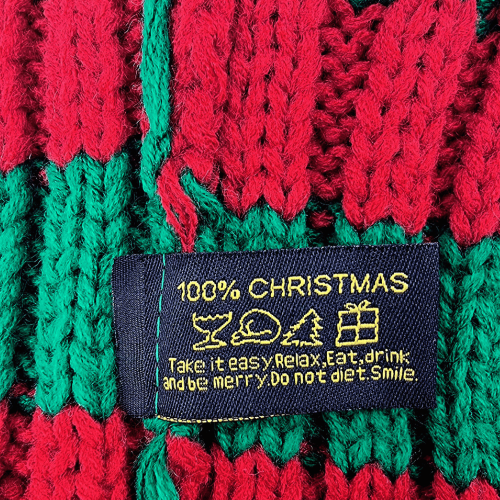 Gorro de Punto a Rayas Rojas y Verdes