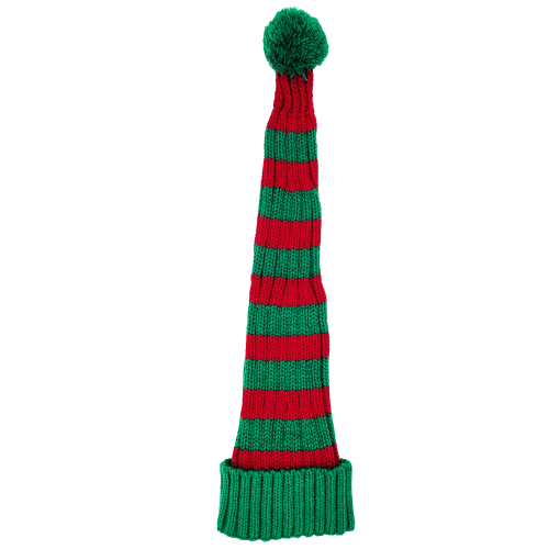 Gorro de Punto a Rayas Rojas y Verdes
