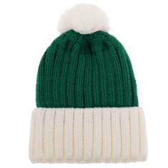 Gorro tipo beanie de Santa: verde con borde blanco