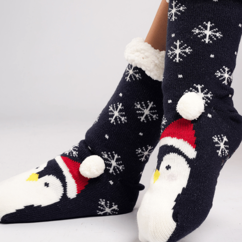 Calcetines Térmicos Azul con Pingüino para Adultos
