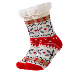 Calcetines Térmicos Navideños Blancos y Rojos para Adultos