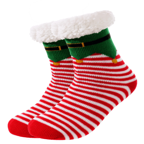 Elf-style Christmas socks for adults and children