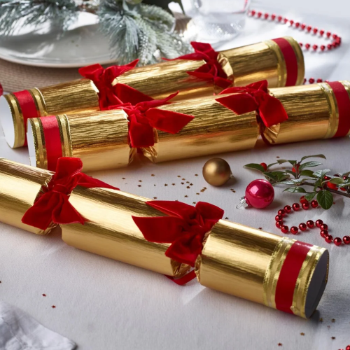 Crackers Navideños Dorados de Lujo Tradicionales