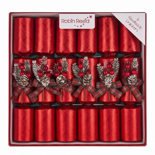 Crackers Navideños Rojos con Piña y Cuadros Escoceses