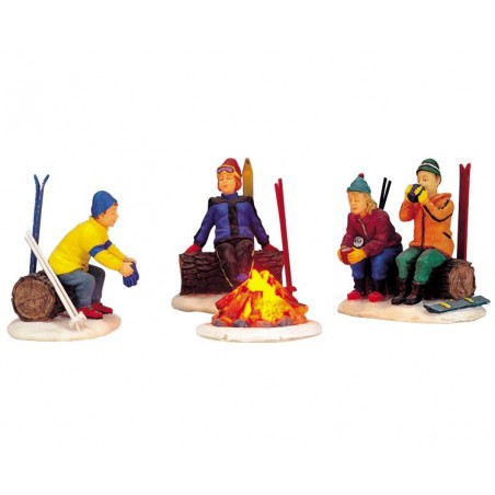 Skiers' Camp Fire Set Of 4
