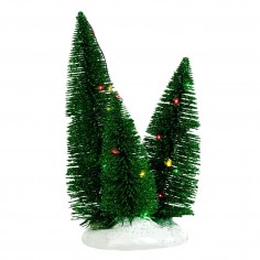 3 Trees on bases multicolour twinkling lights battery operat
