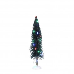 Bristle tree on log with multicolour light battery operated