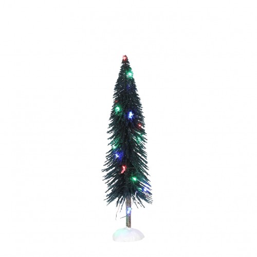 Bristle tree on log with multicolour light battery operated
