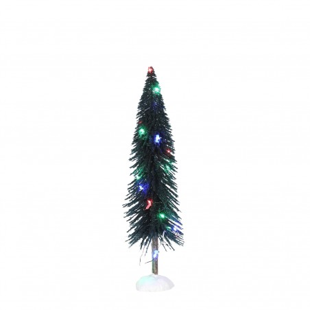 Bristle tree on log with multicolour light battery operated