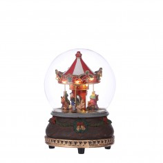 Globe with carousel battery operated - l12xw12xh16cm