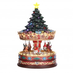 Carousel with Christmas tree on top adapter included - l22xw