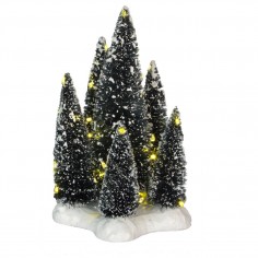 6 Trees on base with white light battery operated - l12xw12x