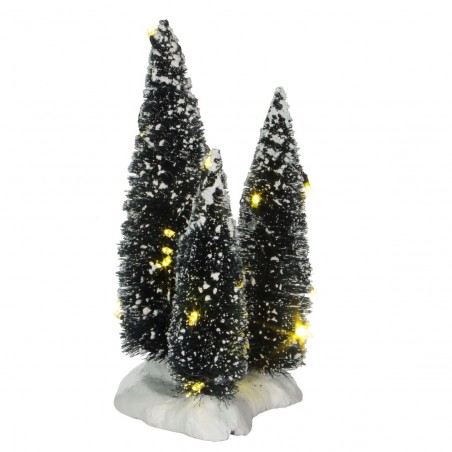 3 Trees on base with white light battery operated - l9xw9xh1